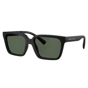 Armani Exchange AX 4147S 807 Matte Black Plastic Square Sunglasses Green Lens